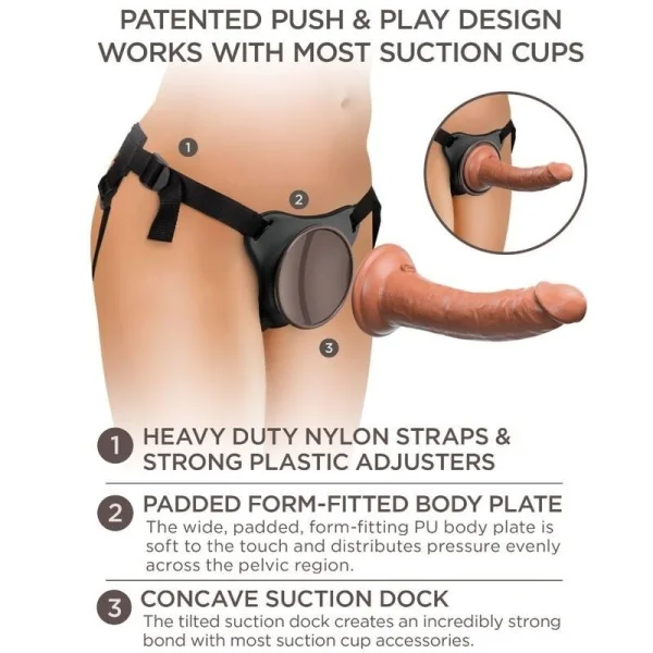 Elite Bequemer Verstellbarer Gurt mit Dildo 17.8 cm von King Cock kaufen | Fesselliebe