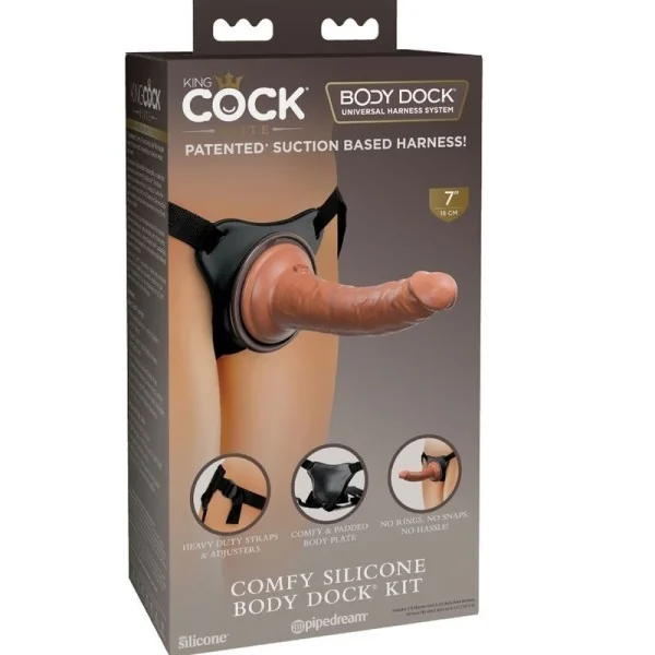 Elite Bequemer Verstellbarer Gurt mit Dildo 17.8 cm von King Cock kaufen | Fesselliebe