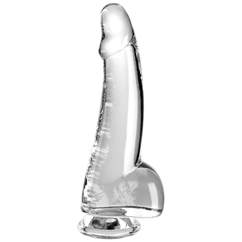 Clear Dildo mit Hoden 15.2 cm Transparent von King Cock kaufen | Fesselliebe