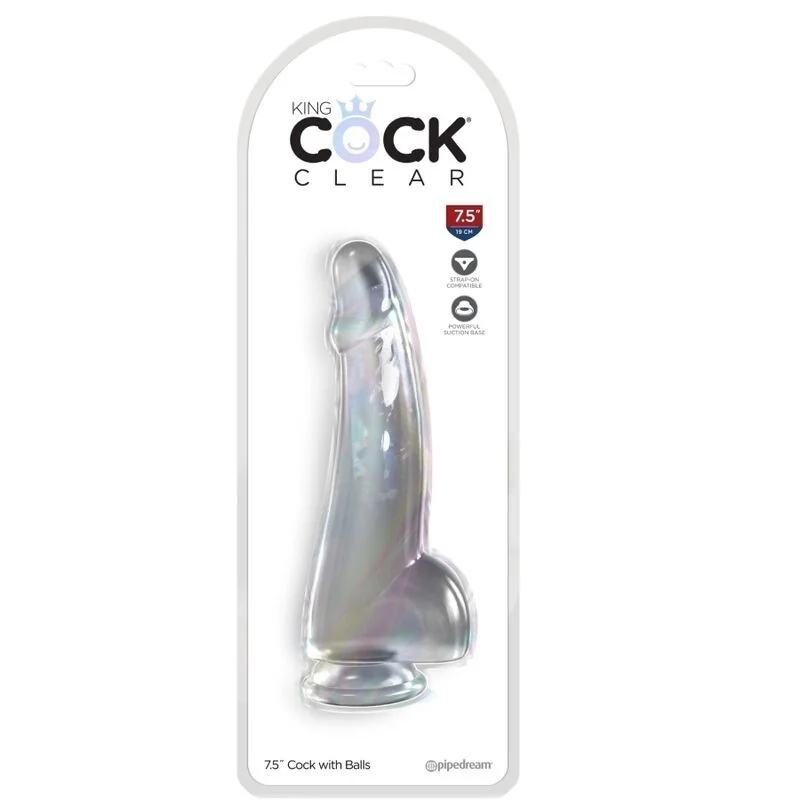 Clear Dildo mit Hoden 15.2 cm Transparent von King Cock kaufen | Fesselliebe 2