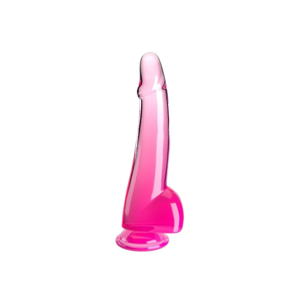 Clear Dildo mit Hoden 19 cm Rosa von King Cock kaufen | Fesselliebe