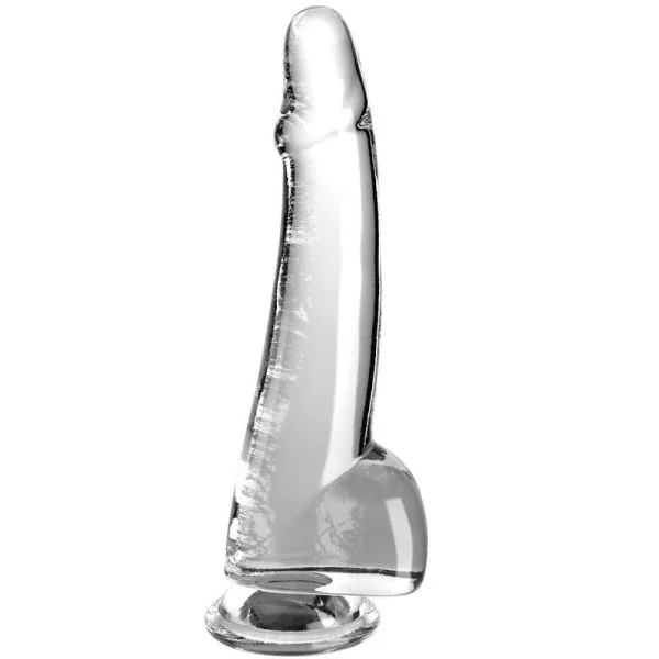 Clear Dildo mit Hoden 19 cm Transparent von King Cock kaufen | Fesselliebe