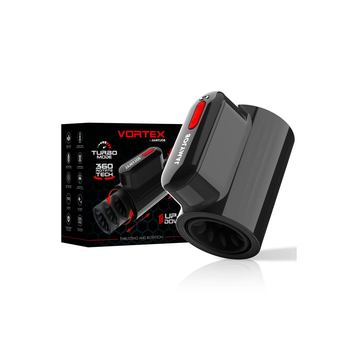 Vortex-Stoß- und 360-Drehbarer Tech-Turbo-Modus-Masturbator von Jamyjob kaufen | Fesselliebe