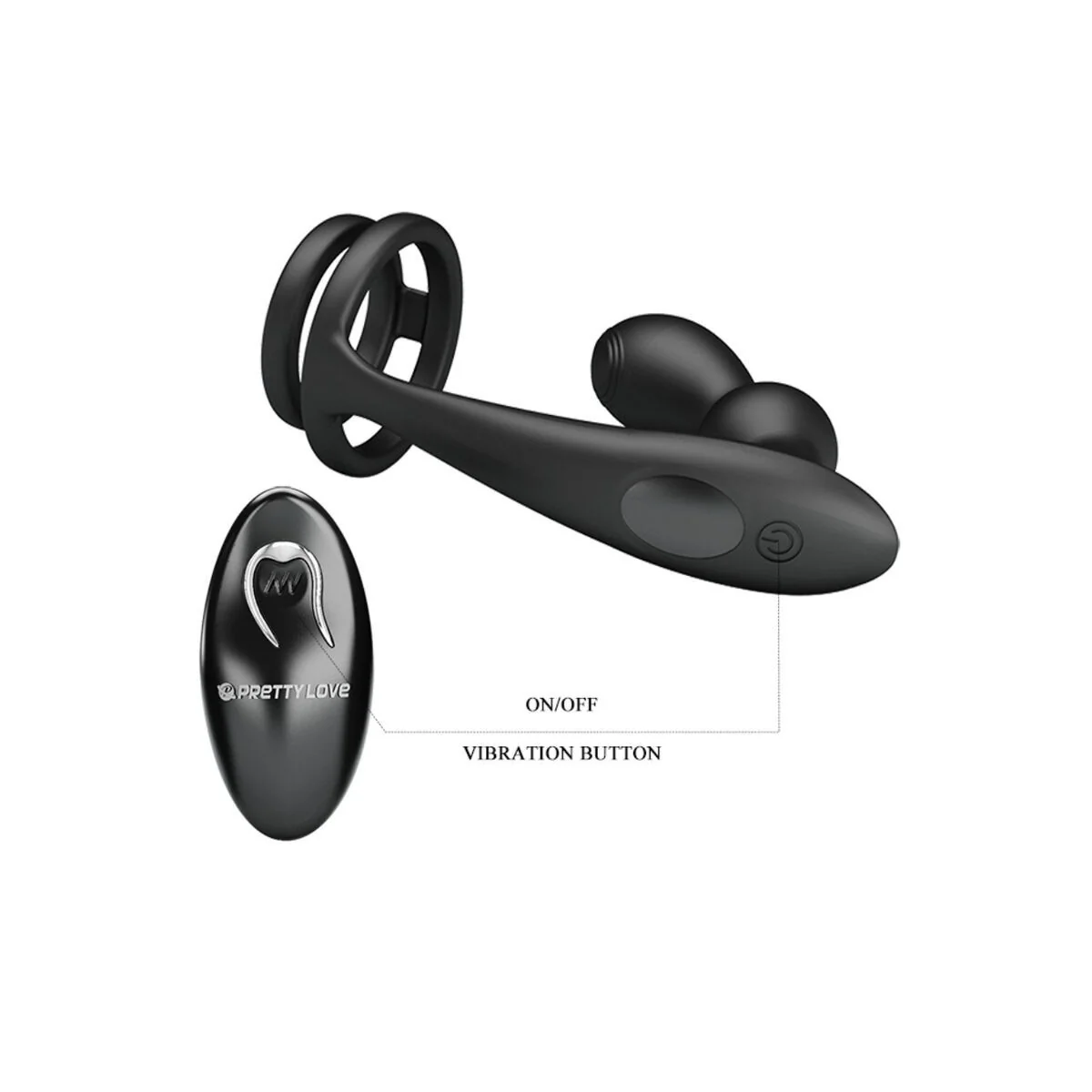 Marshall Penisring mit Vibratorischem Analplug mit Fernbedienung von Pretty Love Male kaufen | Fesselliebe