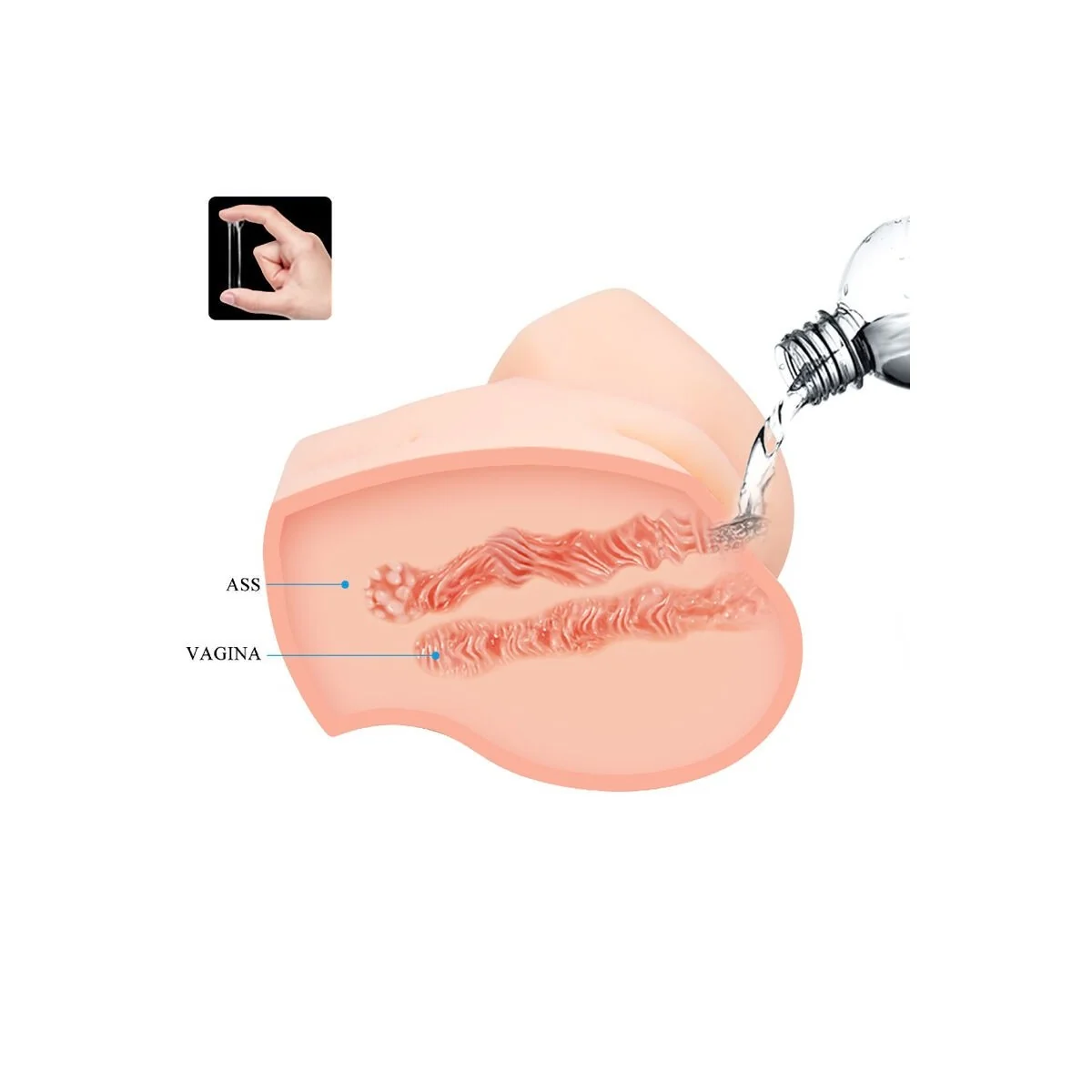 Realistische Vagina- und Anus-Doppelvibration von Crazy Bull kaufen | Fesselliebe