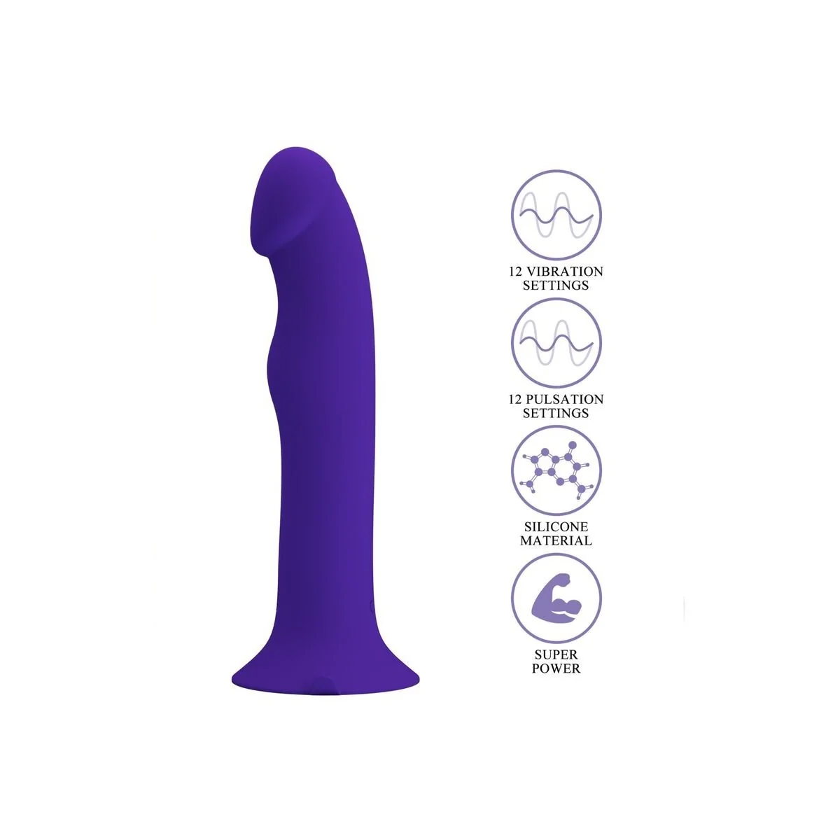 Murray Youth Vibrierender Dildo & wiederaufladbarer Violett von Pretty Love Led kaufen | Fesselliebe
