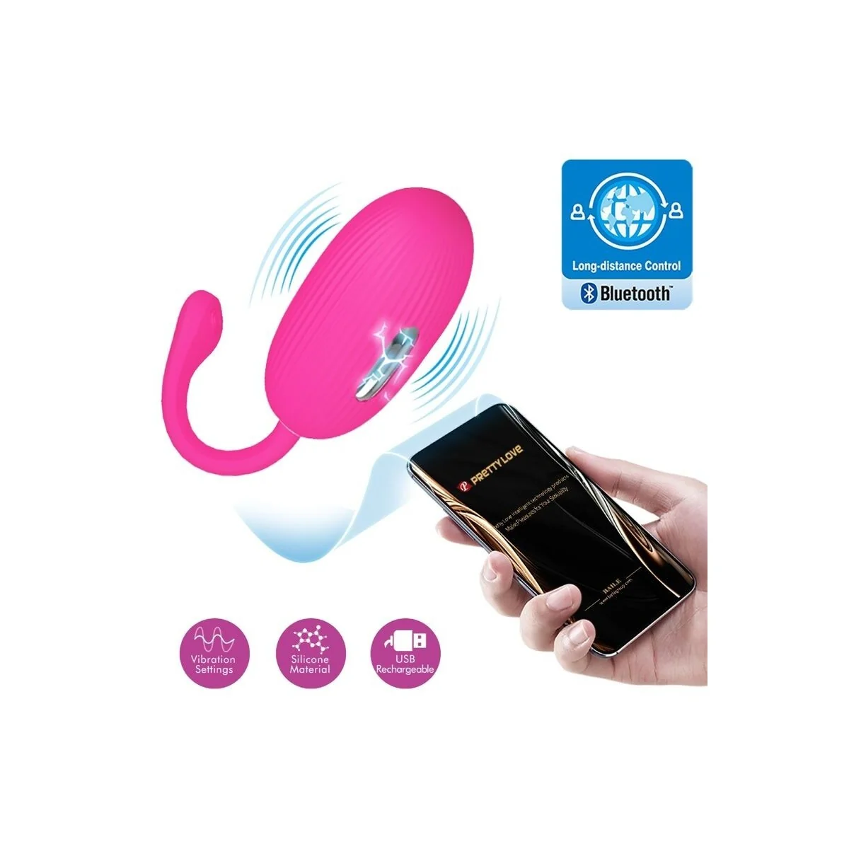 Doreen wiederaufladbares Vibrierendes Ei Magenta mit Fernbedienung von Pretty Love Smart kaufen | Fesselliebe