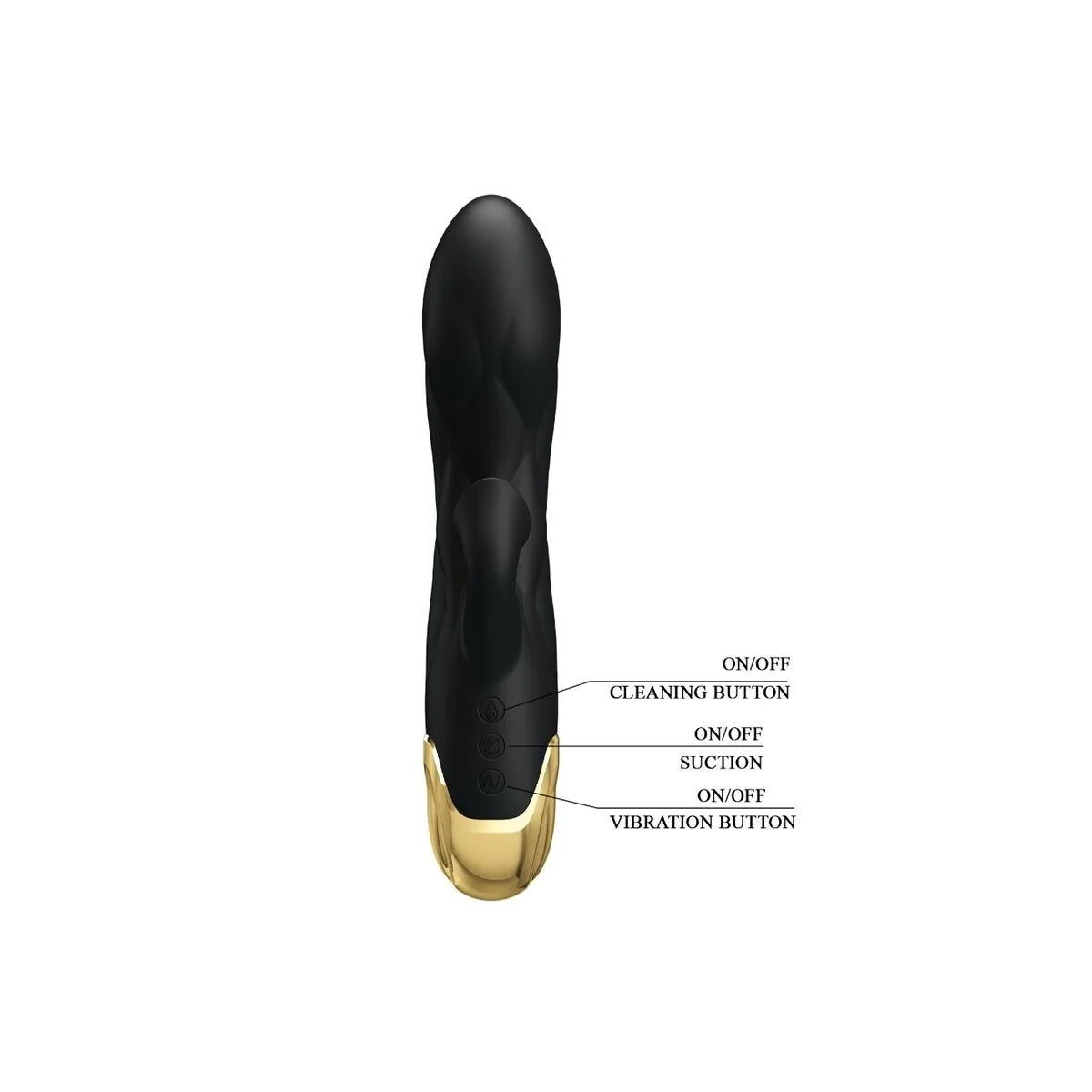 Schwarzer wiederaufladbarer, Vergoldeter Luxusvibrator von Pretty Love C-Type kaufen | Fesselliebe