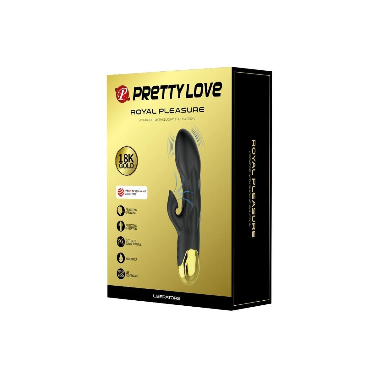 Schwarzer wiederaufladbarer, Vergoldeter Luxusvibrator von Pretty Love C-Type kaufen | Fesselliebe