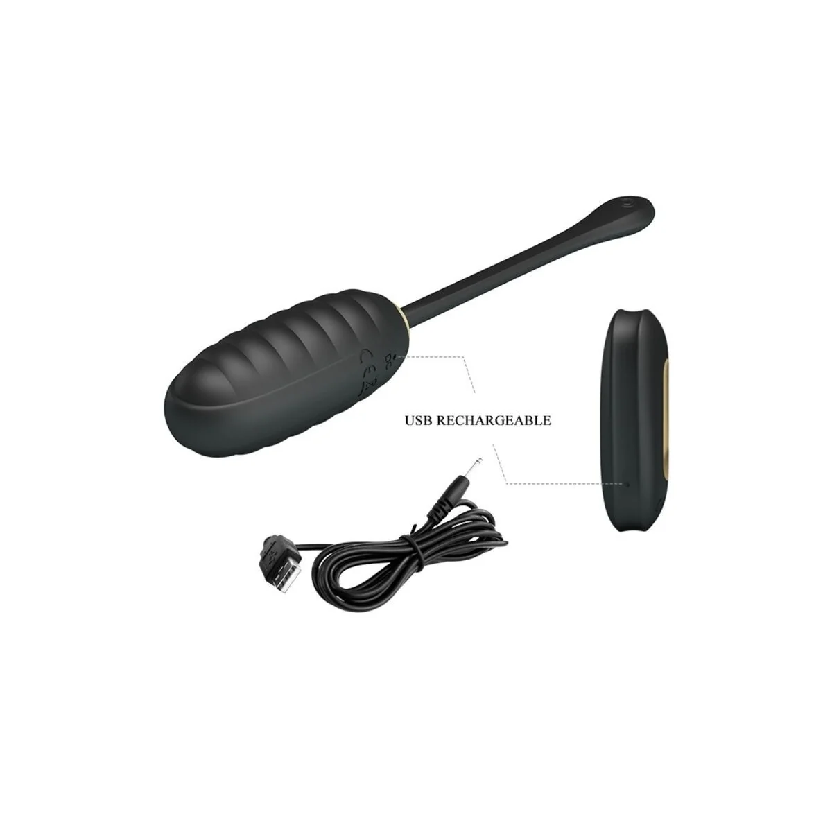 Doreen Luxury wiederaufladbares Vibrierendes Ei Schwarz mit Fernbedienung von Pretty Love Smart kaufen | Fesselliebe