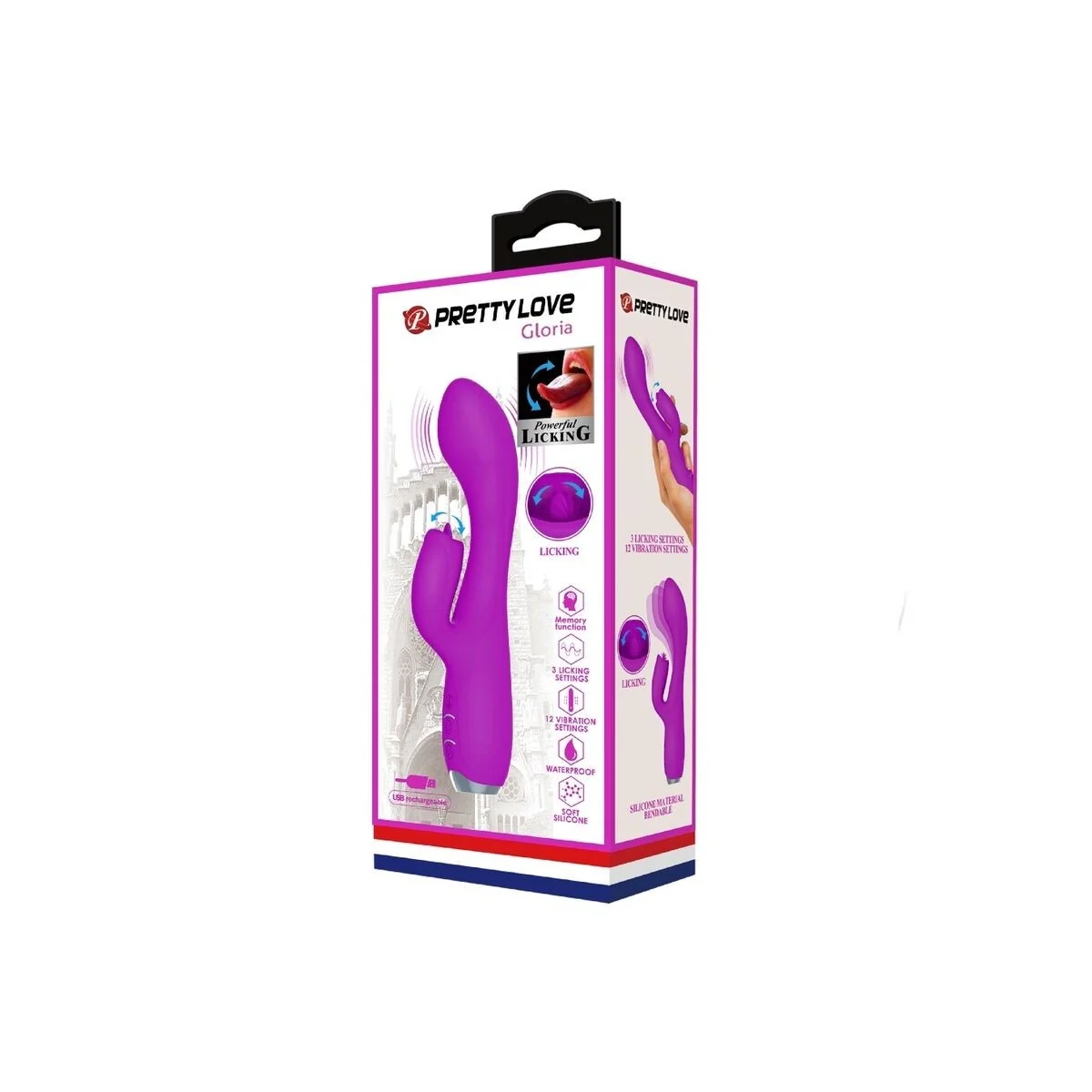Gloria wiederaufladbarer Kaninchenvibrator, Wasserdicht, Lila von Pretty Love C-Type kaufen | Fesselliebe