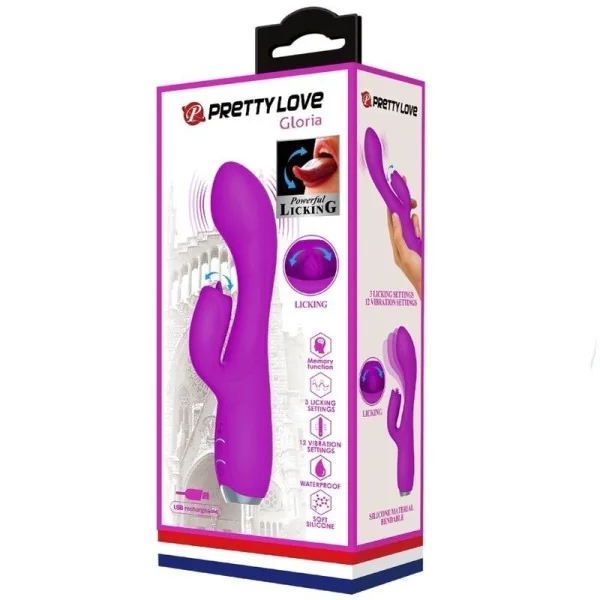 Gloria wiederaufladbarer Kaninchenvibrator, Wasserdicht, Lila von Pretty Love C-Type kaufen | Fesselliebe