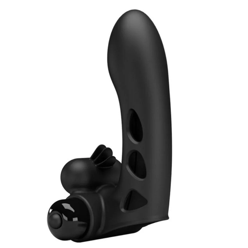 Orlando Schwarze Vibrator-Fingerhülle von Pretty Love Male kaufen | Fesselliebe 2