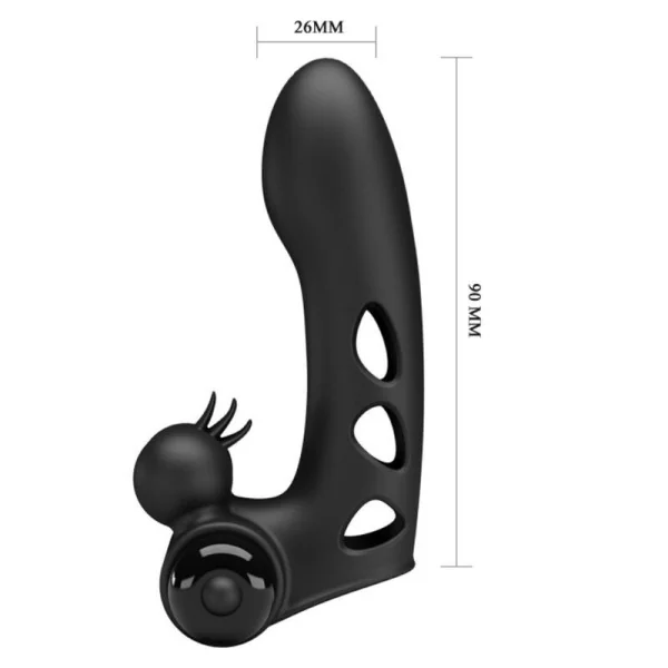 Orlando Schwarze Vibrator-Fingerhülle von Pretty Love Male kaufen | Fesselliebe