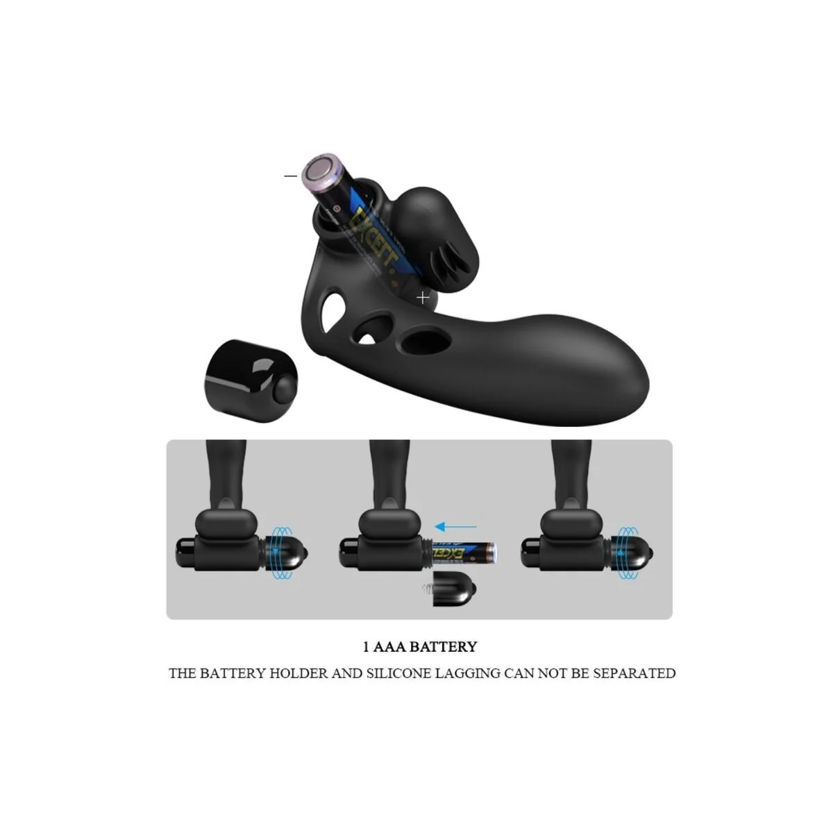 Orlando Schwarze Vibrator-Fingerhülle von Pretty Love Male kaufen | Fesselliebe