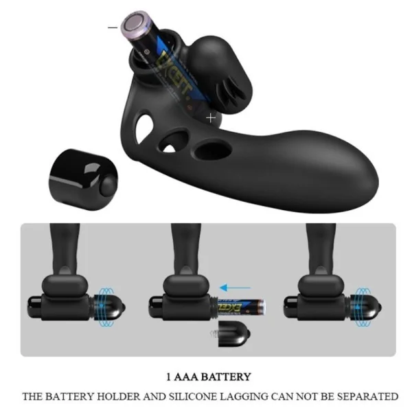 Orlando Schwarze Vibrator-Fingerhülle von Pretty Love Male kaufen | Fesselliebe