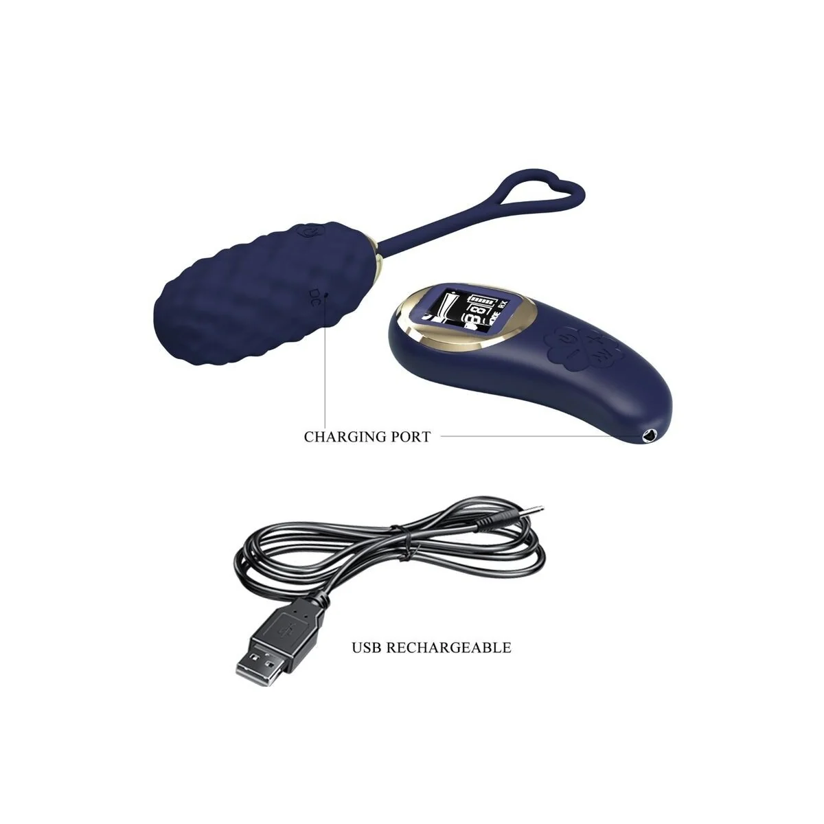 Vivian Blue Vibrations-Ei mit Fernbedienung von Pretty Love Led kaufen | Fesselliebe