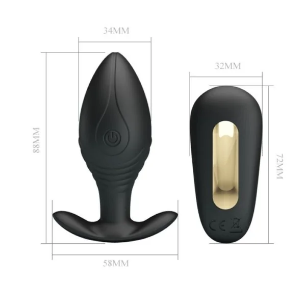 Regina Anal Plug wiederaufladbarer Vibrator Schwarz von Pretty Love Bottom kaufen | Fesselliebe