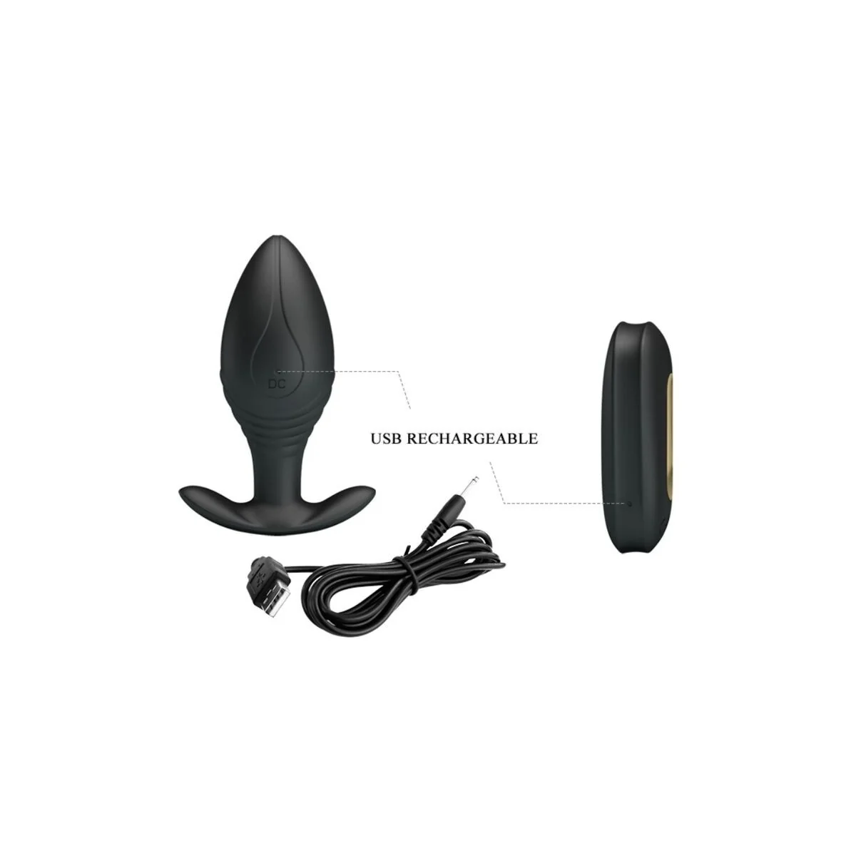 Regina Anal Plug wiederaufladbarer Vibrator Schwarz von Pretty Love Bottom kaufen | Fesselliebe