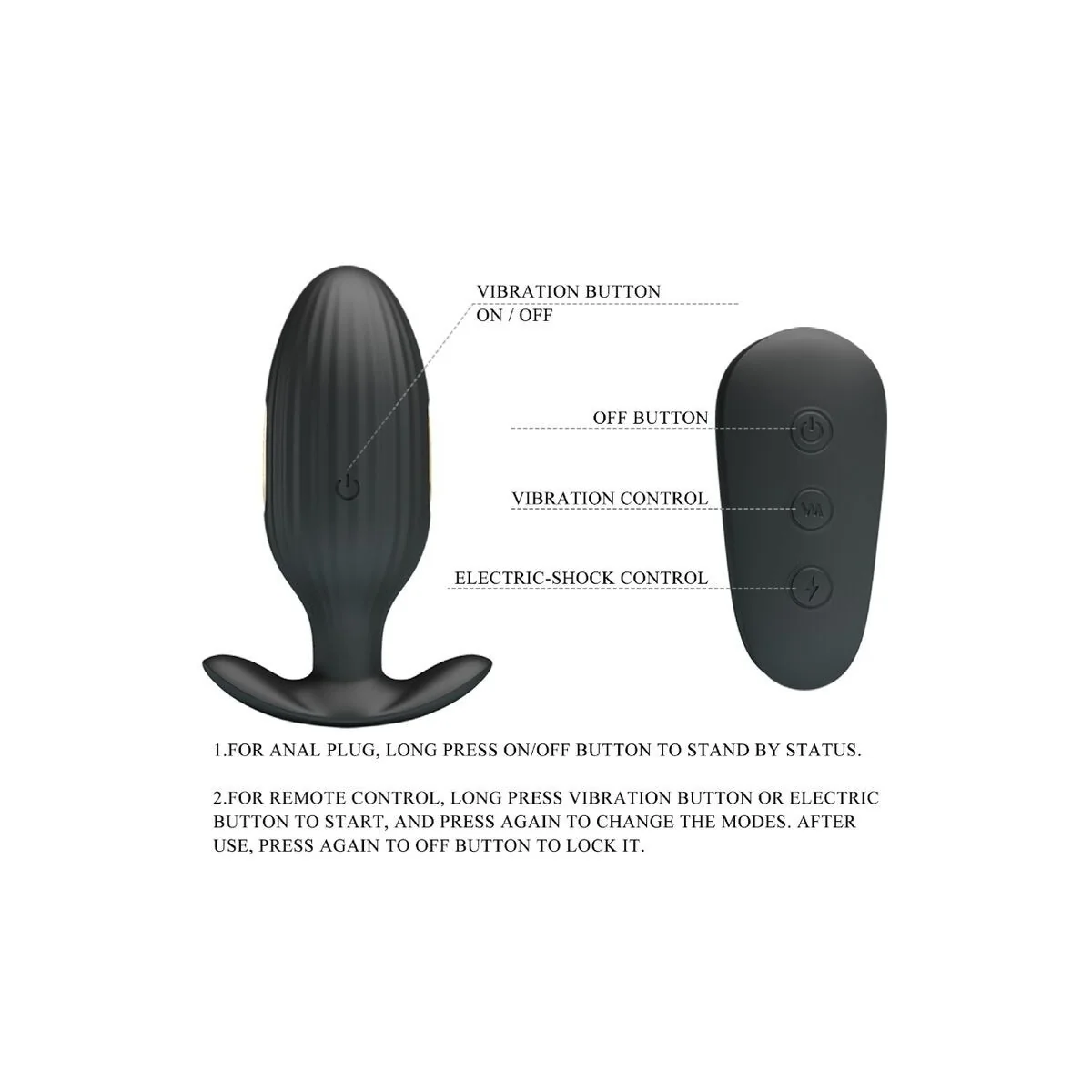 Kelly Plug Anal wiederaufladbarer Vibrator Schwarz von Pretty Love Bottom kaufen | Fesselliebe