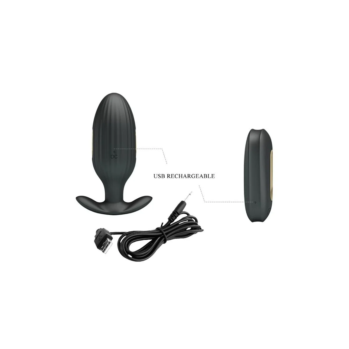 Kelly Plug Anal wiederaufladbarer Vibrator Schwarz von Pretty Love Bottom kaufen | Fesselliebe