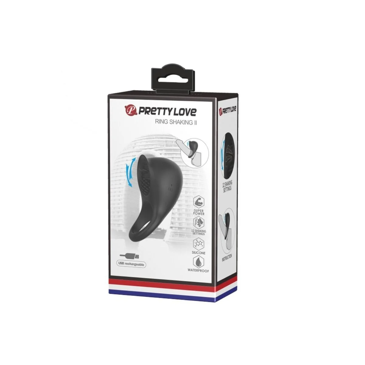 Vibrierender Penisring mit Schwarzer Zunge von Pretty Love Male kaufen | Fesselliebe