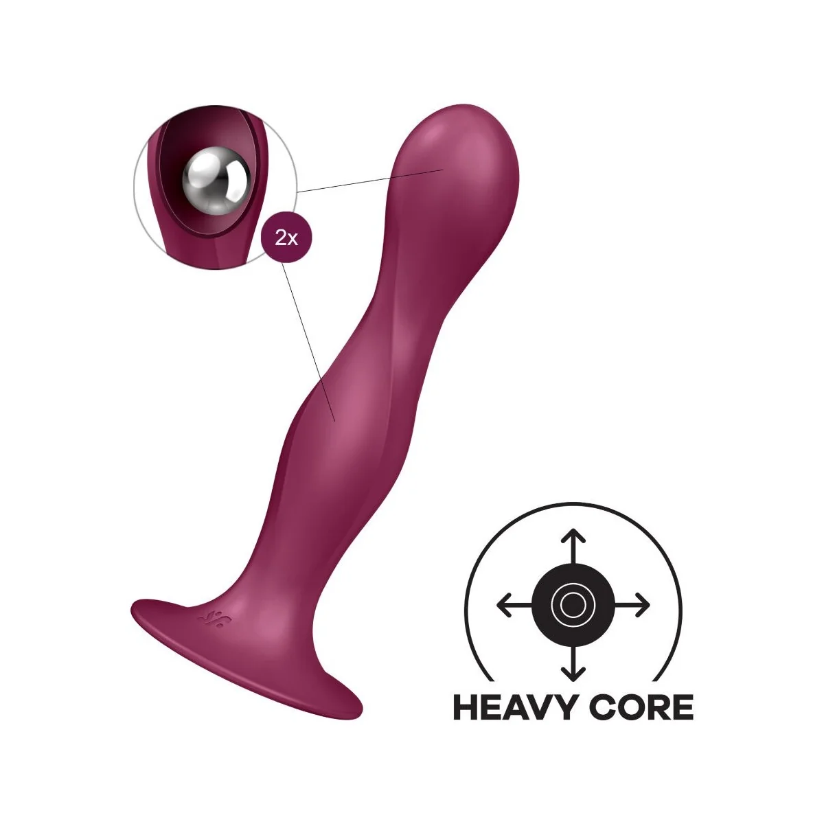 Double Ball-R Silikondildo Granat von Satisfyer Plugs kaufen | Fesselliebe