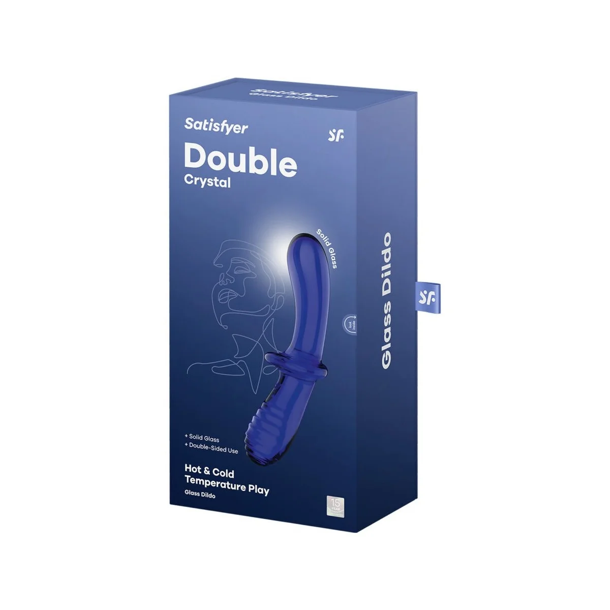 Doppel Kristall Dildo Blau von Satisfyer Crystal kaufen | Fesselliebe