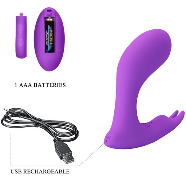 Idabelle Vibration & Pulsation mit Fernbedienung Violett von Pretty Love Bottom kaufen | Fesselliebe
