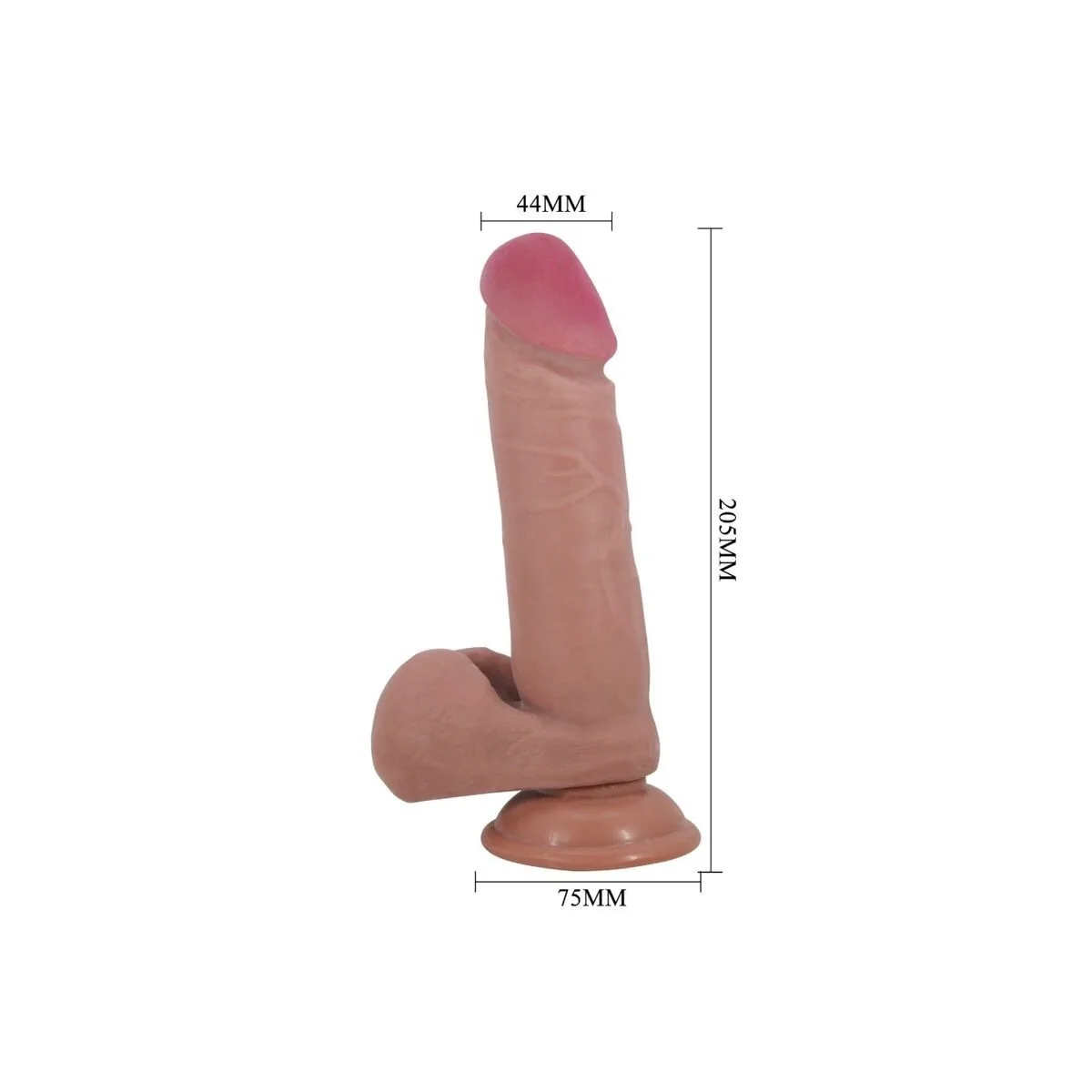 Realistischer Dildo der Sliding Skin-Serie mit Sliding Skin-Saugnapf Braun 20,5 cm von Pretty Love High Grade kaufen | Fesselliebe
