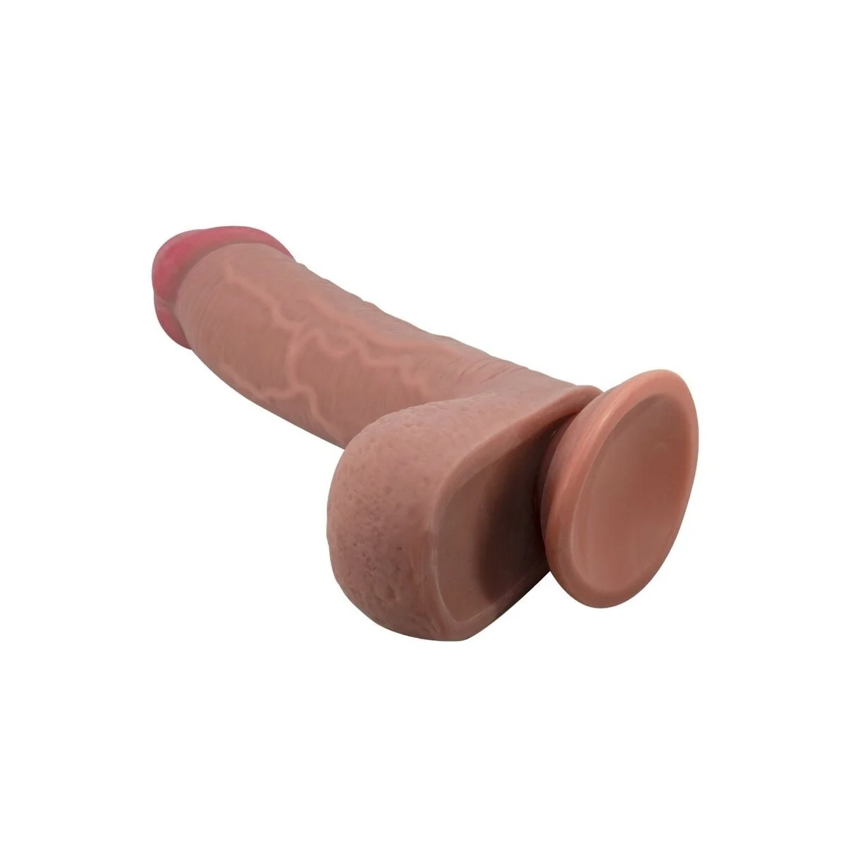 Realistischer Dildo der Sliding Skin-Serie mit Sliding Skin-Saugnapf Braun 23,4 cm von Pretty Love High Grade kaufen | Fesselliebe