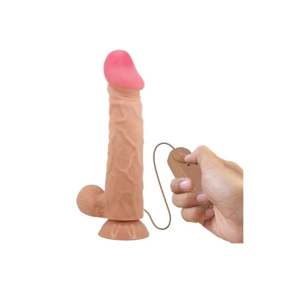 Sliding Skin Series realistischer Dildo mit Sliding Skin Saunapf mit Fernbedienung Fleisch 24 cm von Pretty Love High Grade kaufen | Fesselliebe