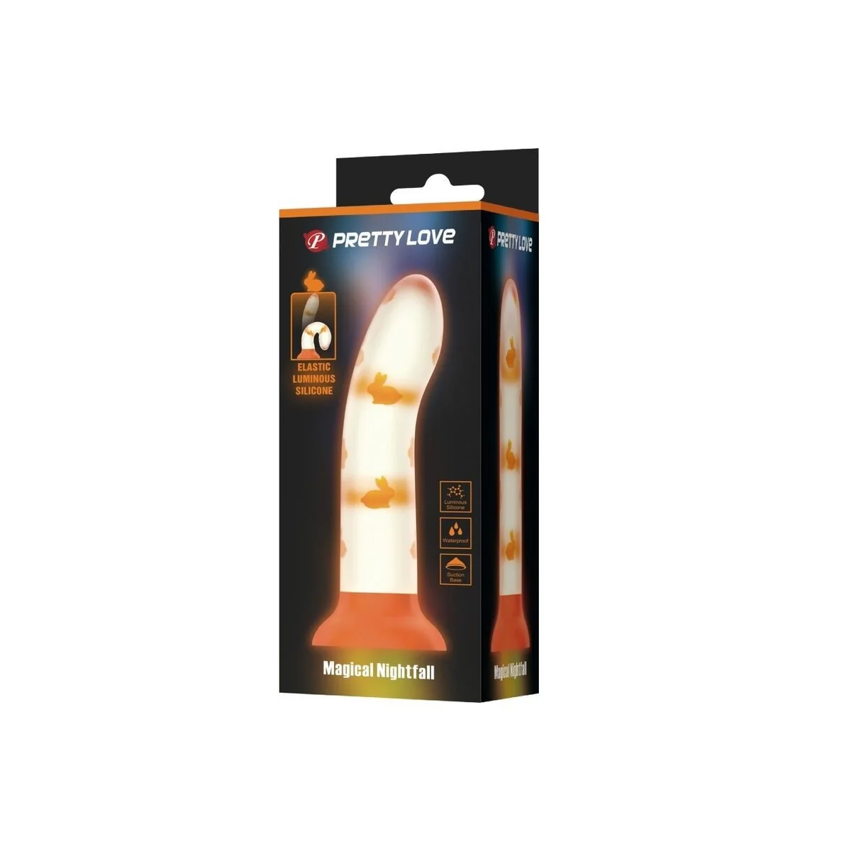 Magischer Nacht-Dildo ohne Vibration Leuchtendes Orange von Pretty Love Flirtation kaufen | Fesselliebe