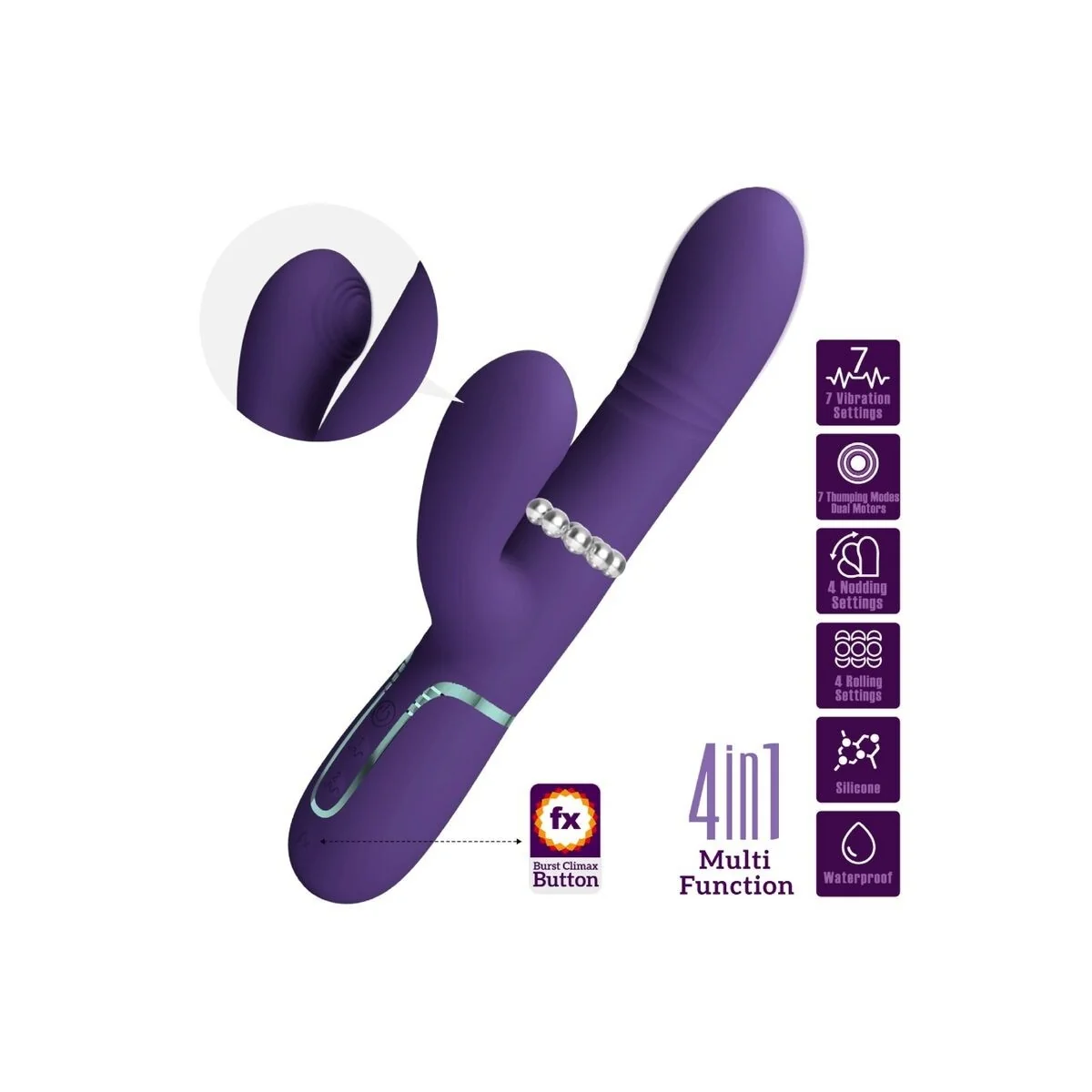 Multifunktions-G-Spot-Vibrator Lila von Pretty Love Flirtation kaufen | Fesselliebe