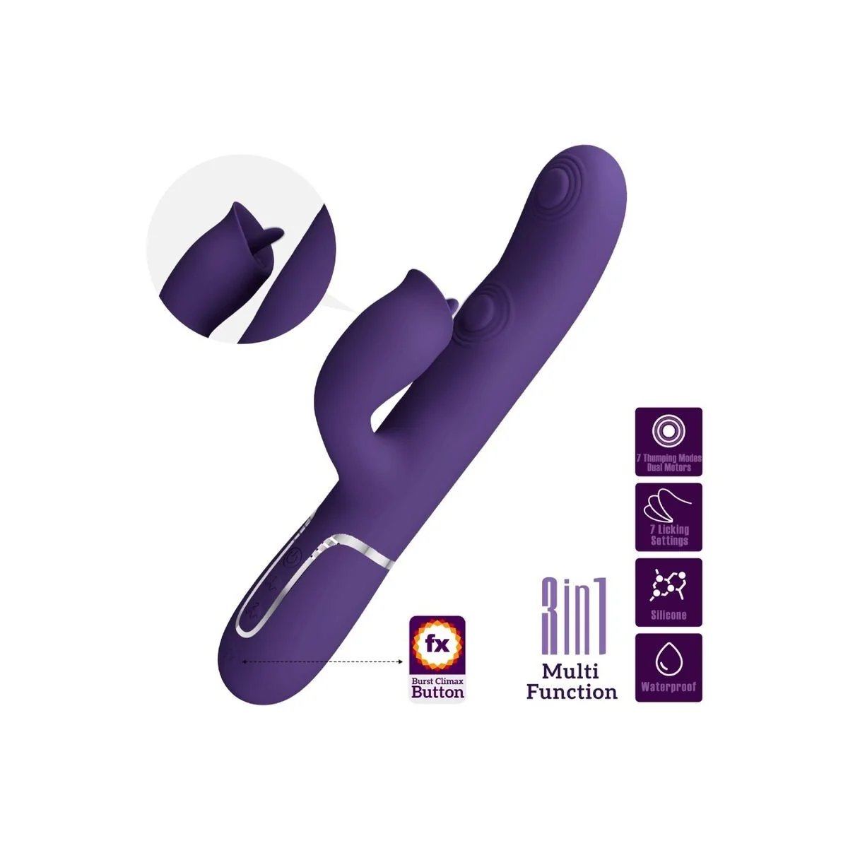 Kaninchenvibrator mit Lila Lecken von Pretty Love Flirtation kaufen | Fesselliebe