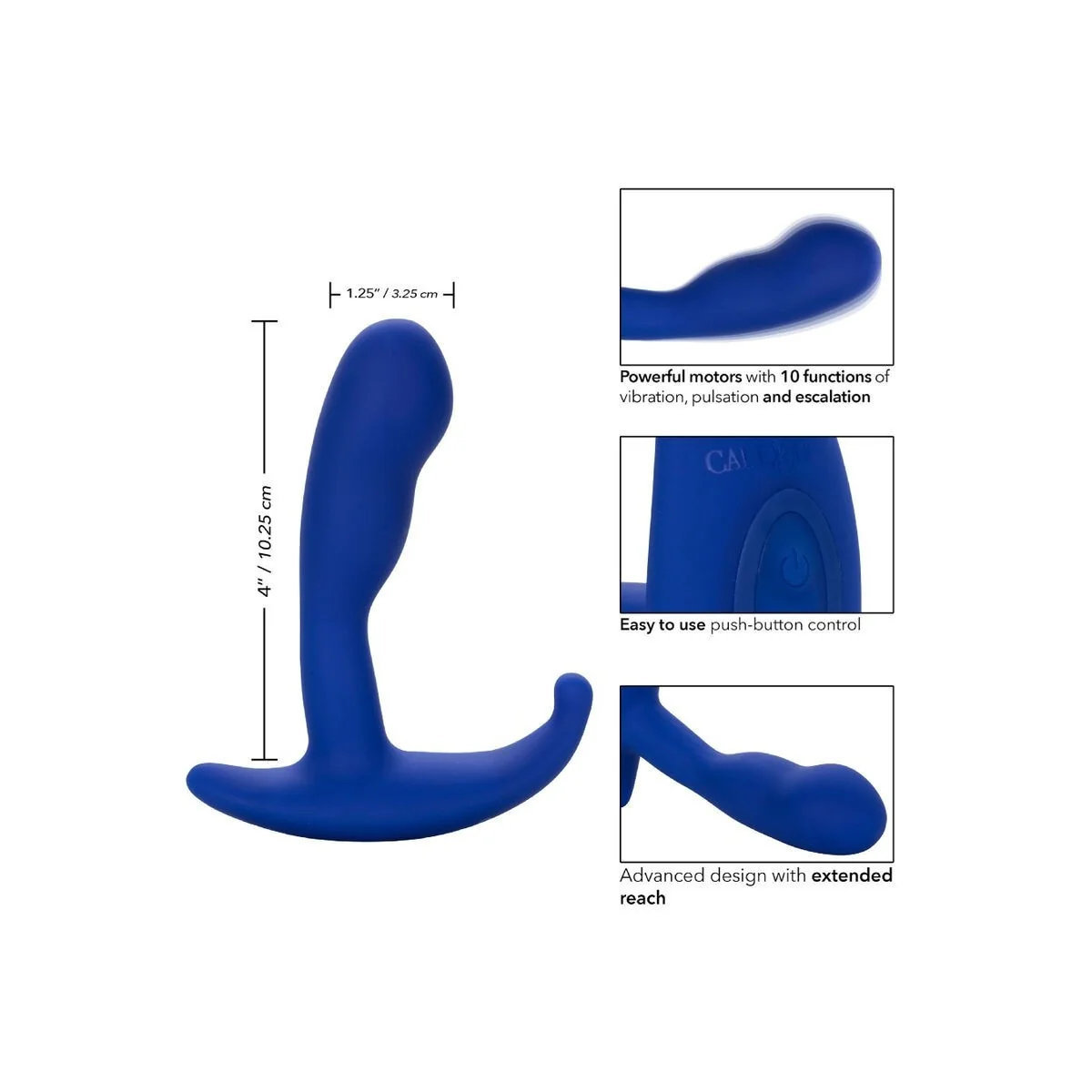 Admiral Gebogener Analstimulator & Vibrator Blau von Calexotics kaufen | Fesselliebe