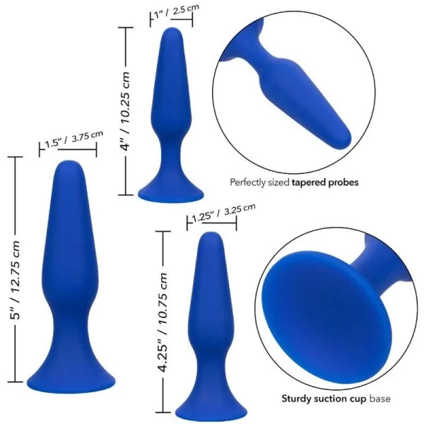 Admiral Kit 3 Analplug Blau von Calexotics kaufen | Fesselliebe