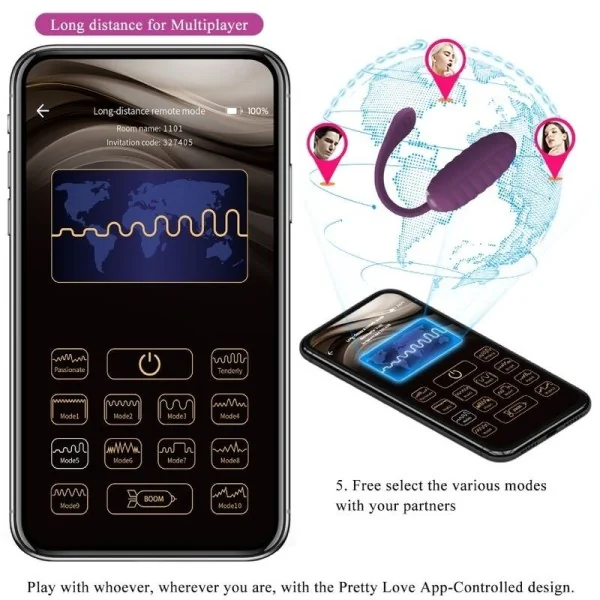 Casper Lila wiederaufladbares Vibrierendes Ei von Pretty Love Smart kaufen | Fesselliebe