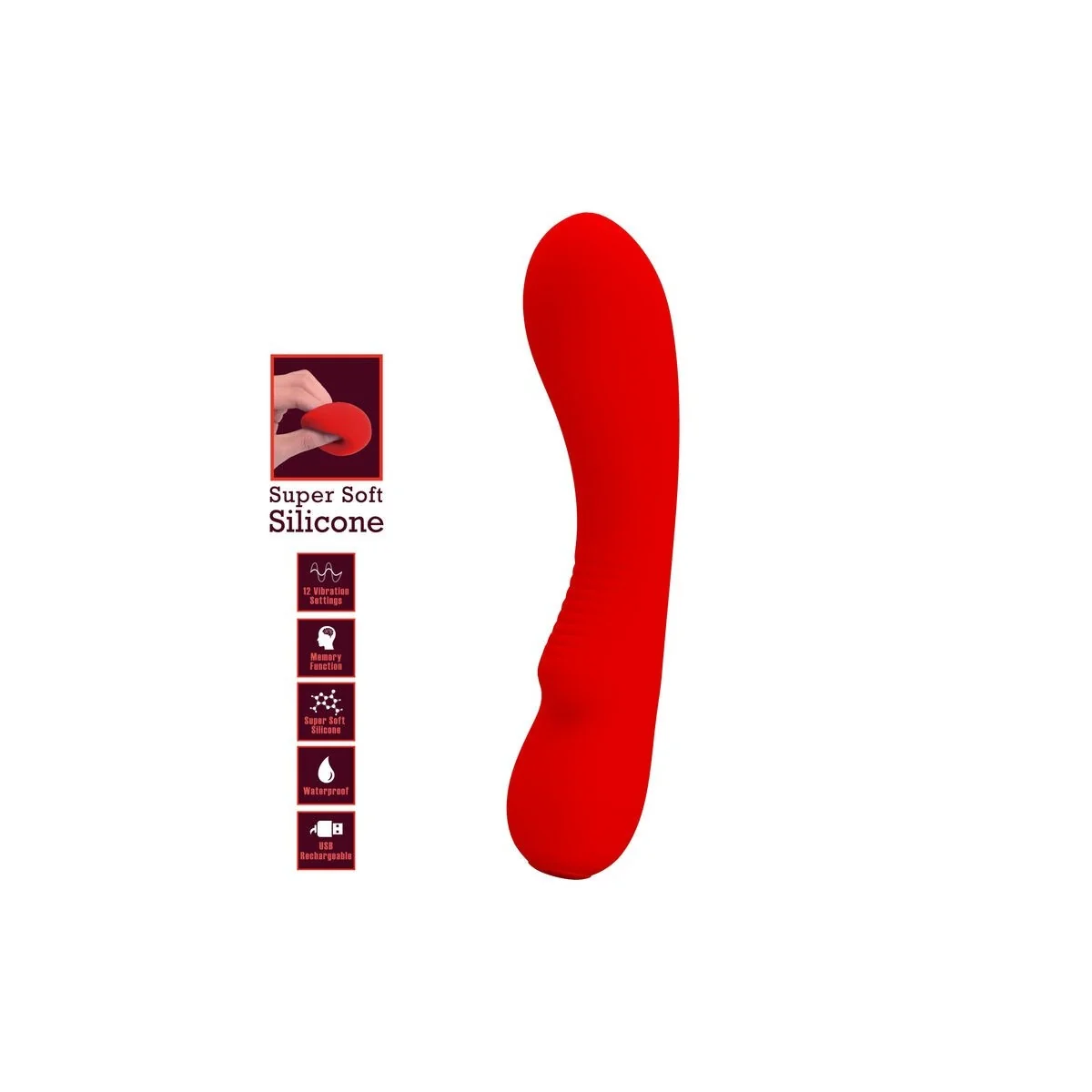 Prescott wiederaufladbarer Vibrator Rot von Pretty Love Smart kaufen | Fesselliebe