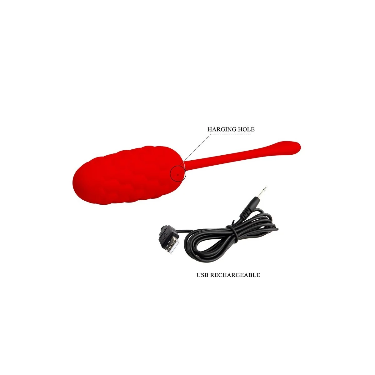 Vibrierendes Ei mit Roter wiederaufladbarer Meerestextur von Pretty Love Smart kaufen | Fesselliebe