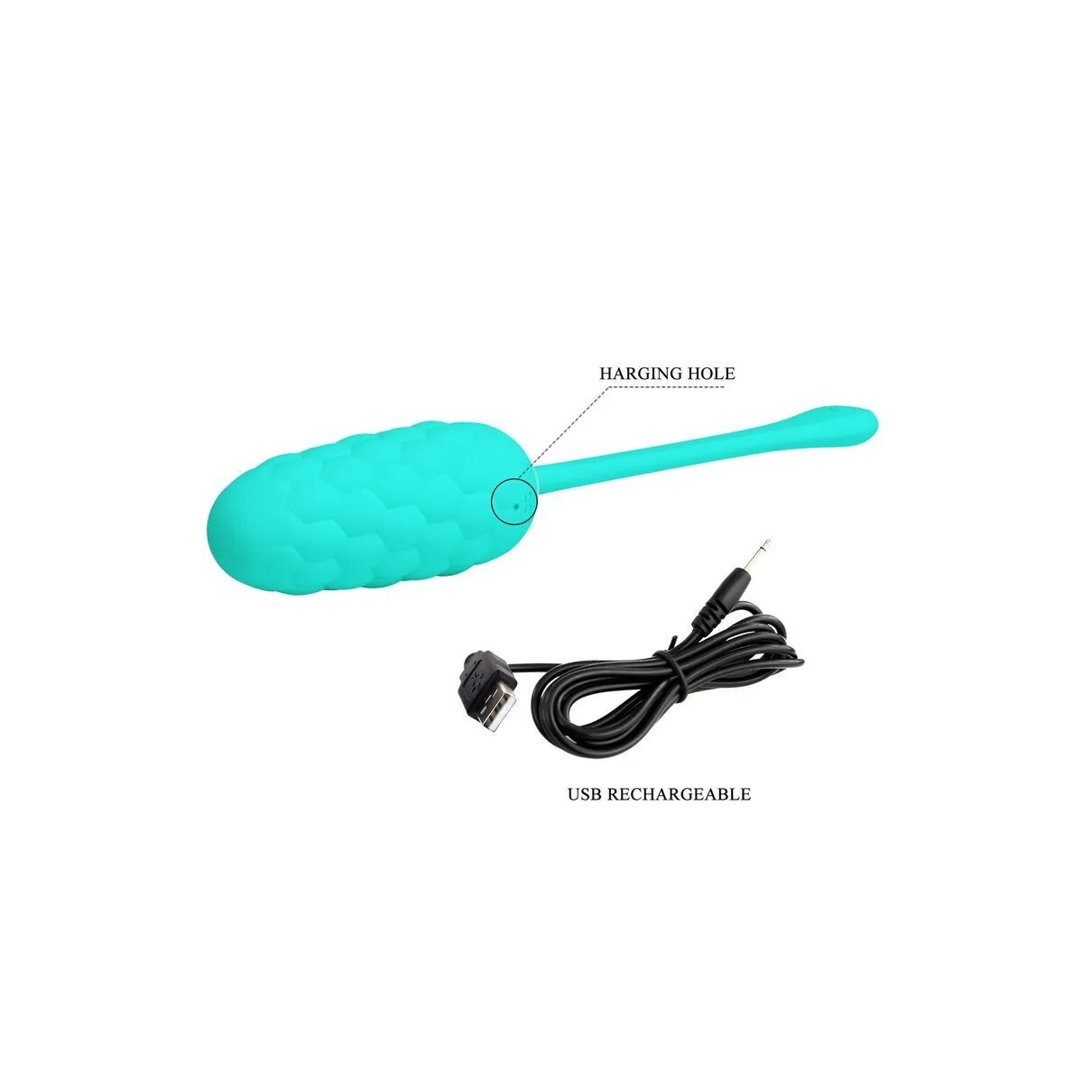 Vibrierendes Ei mit wiederaufladbarer Meerestextur in Aquagrün von Pretty Love Smart kaufen | Fesselliebe