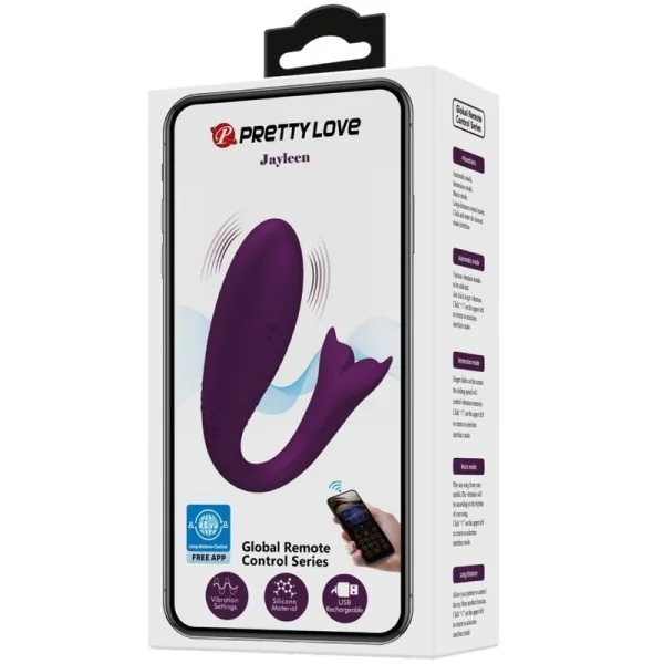 Jayleen Vibrator mit App-mit Fernbedienung Lila von Pretty Love Led kaufen | Fesselliebe