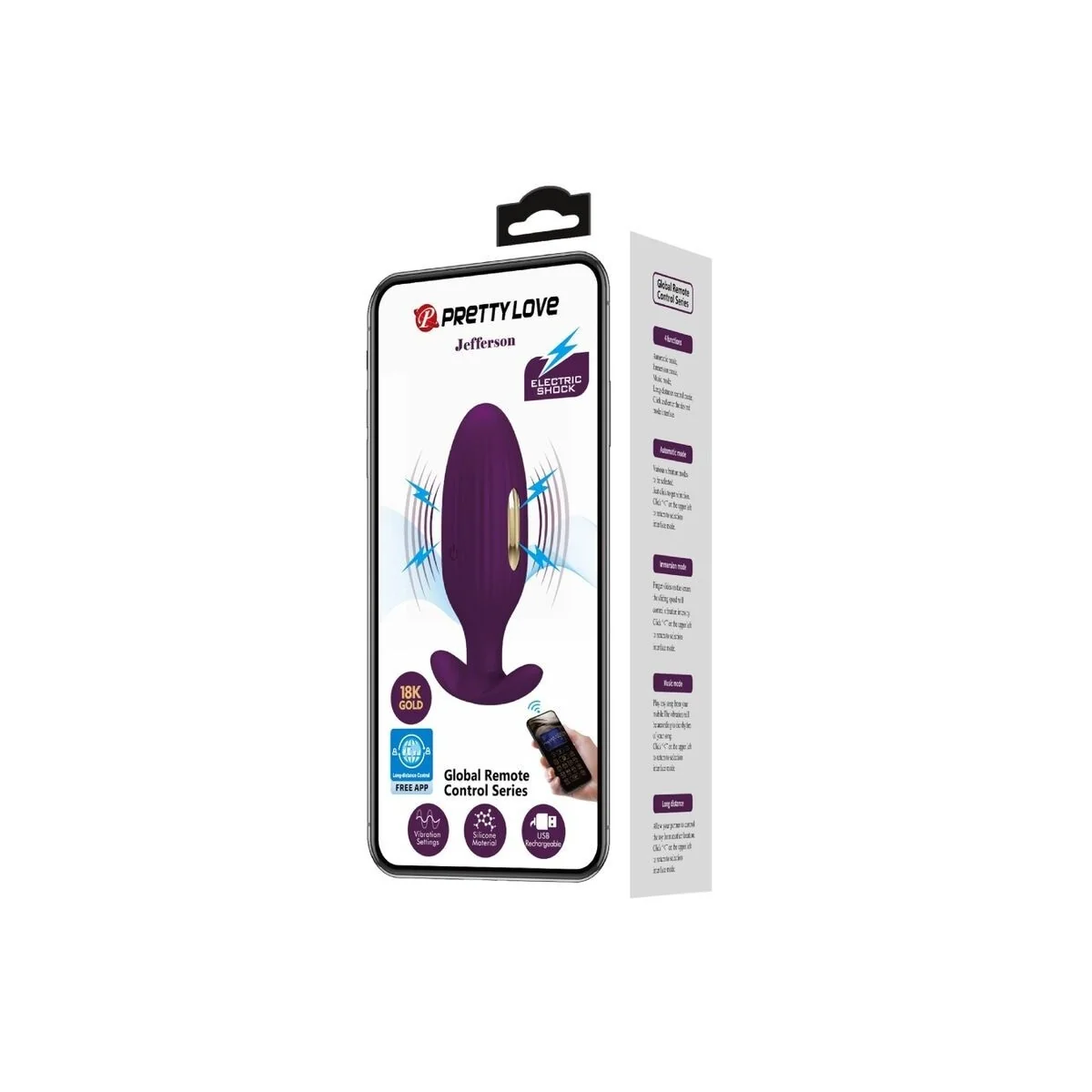 Jefferson App-Gesteuerter Analstecker Lila von Pretty Love Bottom kaufen | Fesselliebe