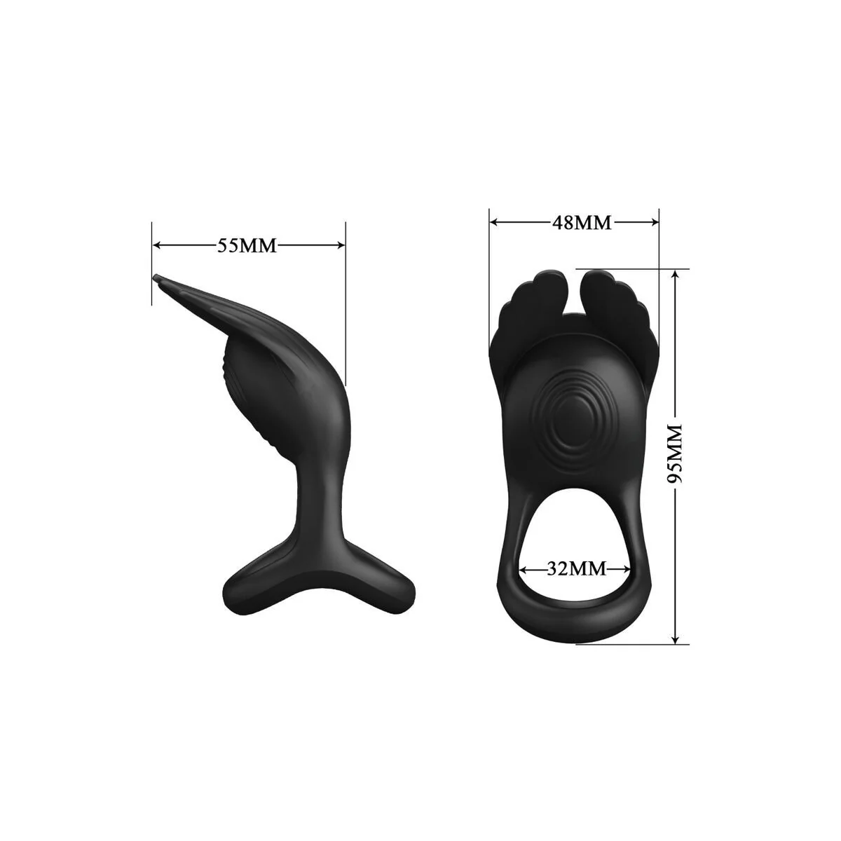 Silas Vibrant Penis Ring 7 Vibrationen Schwarzes Silikon von Pretty Love Male kaufen | Fesselliebe