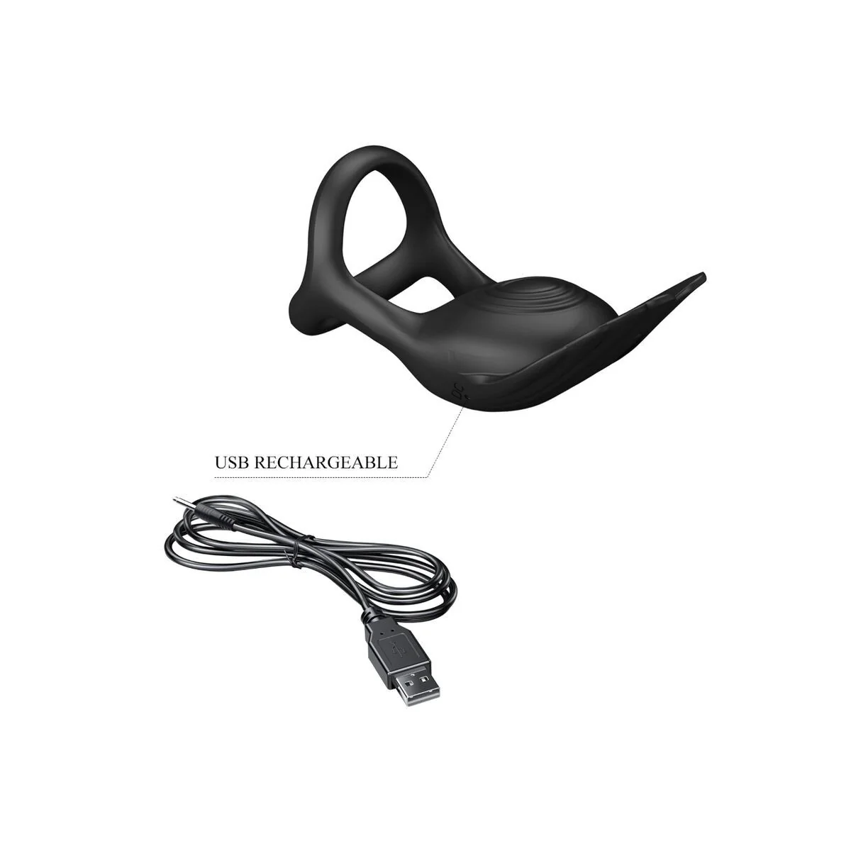 Silas Vibrant Penis Ring 7 Vibrationen Schwarzes Silikon von Pretty Love Male kaufen | Fesselliebe