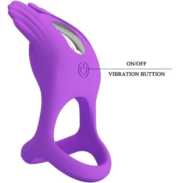 Silas Vibrant Penis Ring 7 Vibrationen Lila Silikon von Pretty Love Male kaufen | Fesselliebe