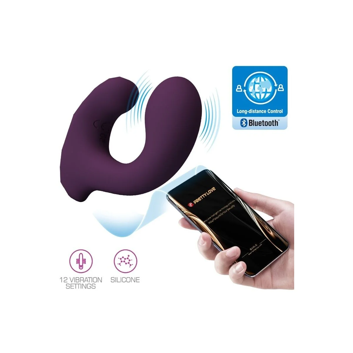 Billy Vibrationsfernbedienung Lila mit kostenloser App von Pretty Love kaufen | Fesselliebe