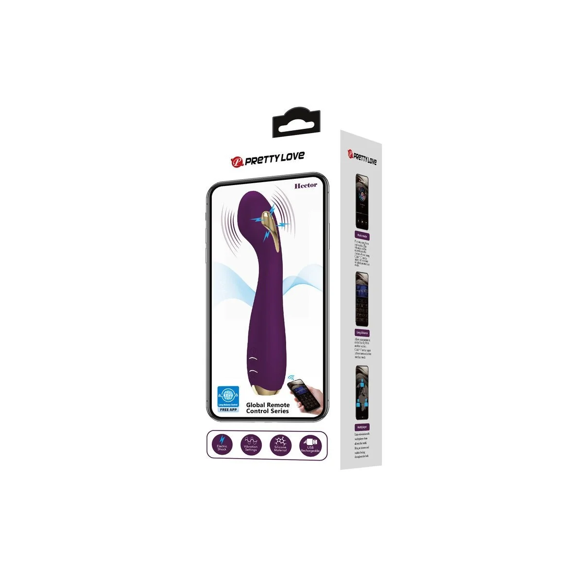 Hector Electroshock Vibrator Per App-Steuerung Lila von Pretty Love High Grade kaufen | Fesselliebe