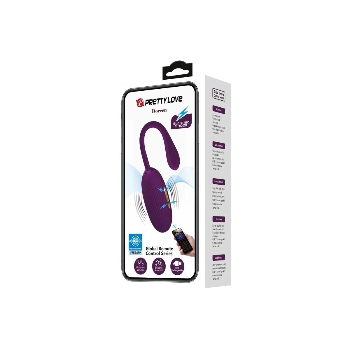 Doreen Purple wiederaufladbares Vibrations-Ei von Pretty Love Smart kaufen | Fesselliebe