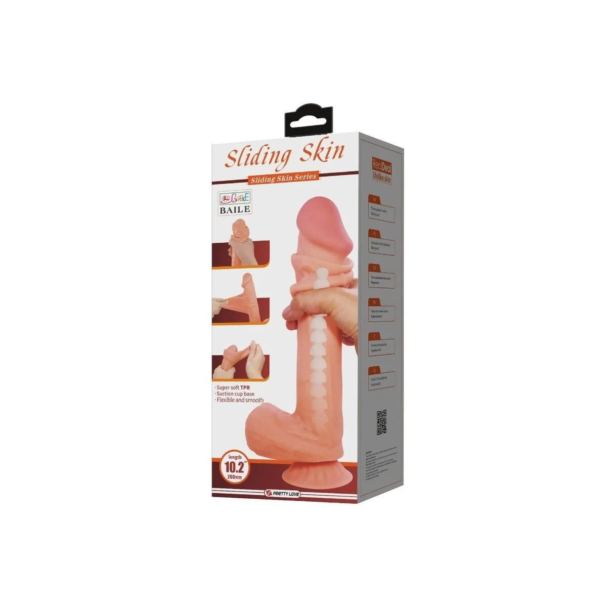 Sliding Skin Series realistischer Dildo mit Sliding Skin Saugnapf Braun 26 cm von Pretty Love High Grade kaufen | Fesselliebe